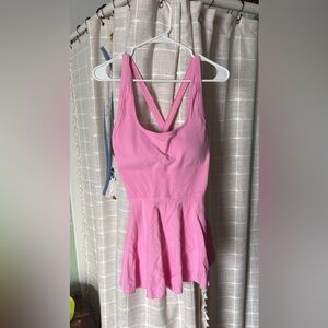 Pink athletic dress with built in shorts size large.